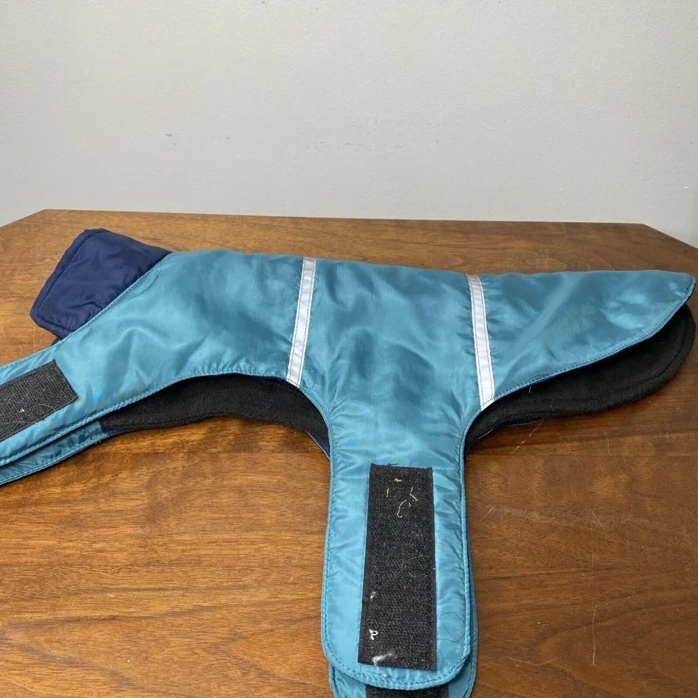 Play On Dog Coat Nylon Puffer Coat  Sz L Small Dog Removable Fleece Liner Blue
